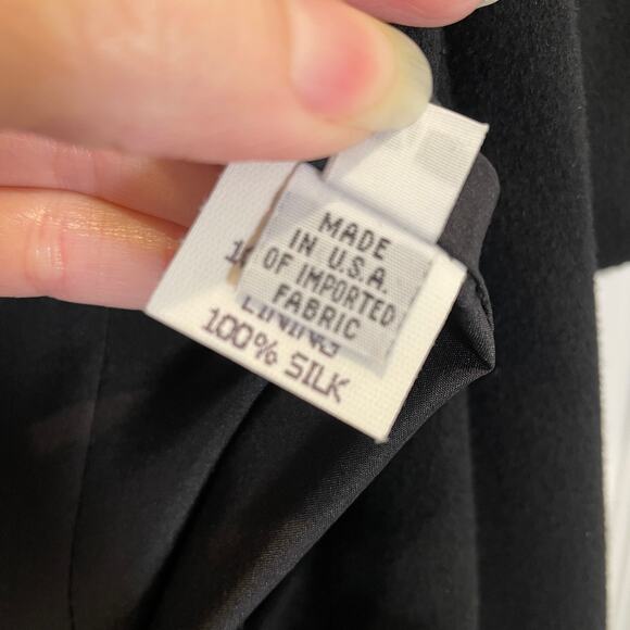 Jenni Kayne Black Toggle Coat Funnel Neck Wool Layering Leather Trim 4 - Picture 8 of 10